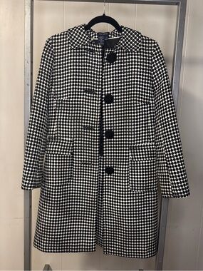Max Edition Black & White Polka Dot Button-Front Coat
